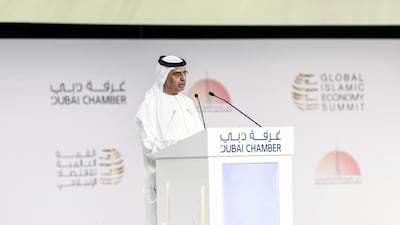 Obaid Al Tayer, Minister of State for Financial Affairs in the Federal Government of the UAE, attends the Opening Ceremony of the Global Islamic Economy Summit 2016. Under the patronage of Sheikh Mohammed bin Rashid, Vice President and Ruler of Dubai, the two-day summit is organised by Dubai Chamber of Commerce and Industry in collaboration with the Dubai Islamic Economy Development Center. Reem Mohammed / The National