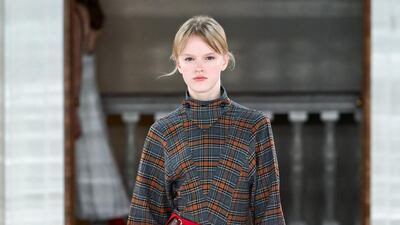 Red at the Victoria Beckham show during London Fashion Week