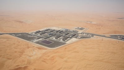Above, an aerial view of the Al Hosn integrated gas facility. Ryan Carter / Crown Prince Court - Abu Dhabi
