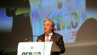 Antonio Guterres, the UN High Commissioner for Refugees, said the number of new conflicts had multiplied in recent years. Fatima Al Marzooqi/ The National.