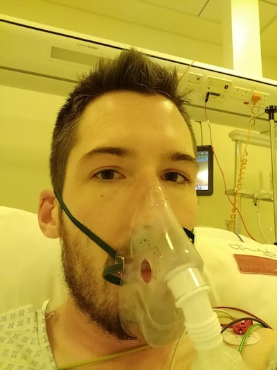 The National's Chris Tait ended up in ICU after eating a prawn taco. Courtesy Chris Tait