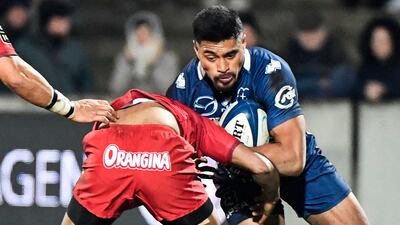 Fiji wing Timilai Rokoduru in French Top 14 action for Agen. AFP