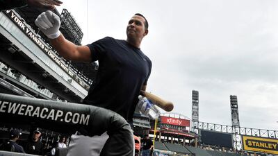 Rodriguez was greeted as he walked onto US Cellular Field the game in Chicago later on Monday. Paul Beaty / AP Photo