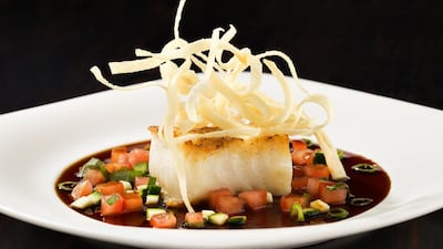 Salmon tataki with truffle ponzu & wasabi salsa. Courtesy Nobu Dubai