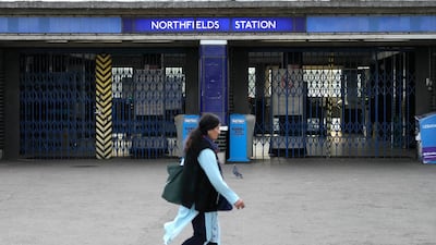 Closed gates at Northfields tube station. AP
