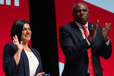 Deputy Prime Minister David Lammy claps Home Secretary Shabana Mahmood's speech. PA