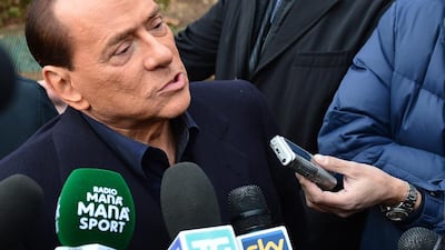 Italian former prime minister and owner of AC Milan, Silvio Berlusconi. AFP