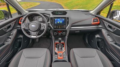 Tech includes automatic pre-collision braking, adaptive cruise control and Subaru’s new DriverFocus fatigue alert. Subaru