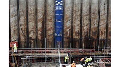 Construction work at the Crossrail site at Canary Wharf in London. Work on the link will continue until 2018. Rupert Hartley / Bloomberg News