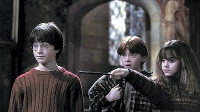 Daniel Radcliffe, Rupert Grint and Emma Watson in 2001's 'Harry Potter and the Philosopher's Stone'. Photo: Warner Bros