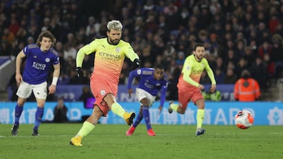 Sergio Aguero misses a chance to score from the penalty spot. Reuters