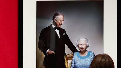 Queen Elizabeth II with Britain's King Charles III, when he was the Prince of Wales, by British Photographer Nick Knight. AFP