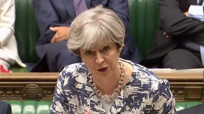 British prime minister Theresa May faces rising pressure to resolve a deadlock on Brexit negotiations, prompting fears of a currency slide. AFP / Parliament Recording Unit