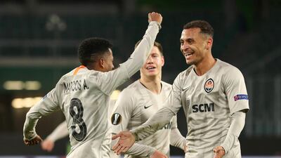 17. Shakhtar Donetsk - 3222 points. Marcos Antonio celebrates scoring. Reuters