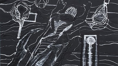 A work on paper by Farshid Maleki from the exhibition Cy Twombly and the Line Calligraphic. Courtesy Total Arts