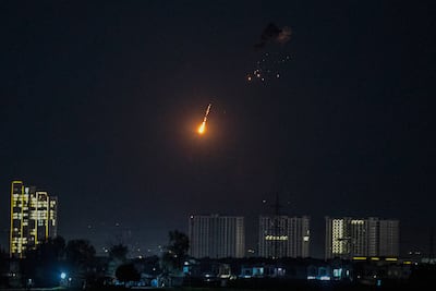 Air defence systems intercept an enemy drone near the US consulate and Erbil International Airport in northern Iraq’s Kurdistan Region. EPA