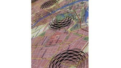 Mona Hatoum's 3-D Cities. The UK-based artist, who was born in Palestine, admits her work has a 'political dimension'. Courtesy Fakhri Al-Alami