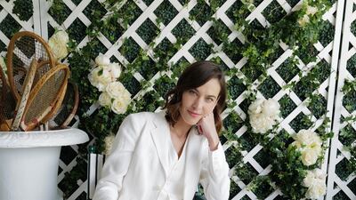 Model and presenter Alexa Chung in a three-piece Ralph Lauren look at the Polo Ralph Lauren & 'British Vogue' party. WireImage