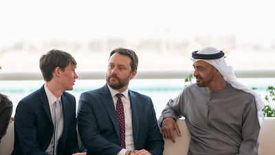 Sheikh Mohamed bin Zayed, Crown Prince of Abu Dhabi and Deputy Supreme Commander of the Armed Forces, meets members of the Carter Centre who participated in the 'Reaching the Last Mile' initiative. All photos: Ministry of Presidential Affairs