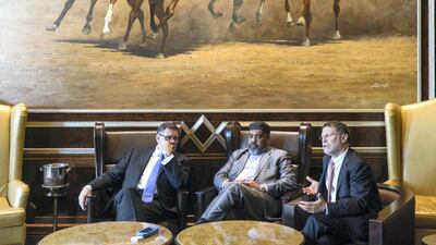 Pastor Bob Roberts, left, pictured with Imam Mohamed Magid and Rabbi Bruce Lustig. Khushnum Bhandari / The National