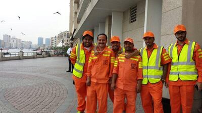 Readers praise 15 Emiratis who experienced a day in the life of Dubai road cleaners. Photo: Nashama UAE Volunteers