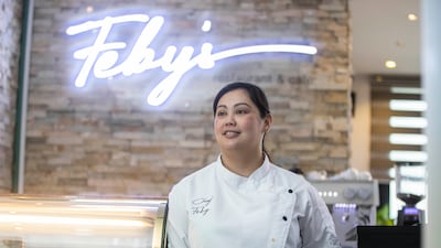 Feby Baguisa, a Filipina mother of three who distributed free food during the peak of the Covid-19 pandemic in 2020, has opened her own restaurant in Dubai called Feby's Restaurant and Cafe. All photos: Ruel Pableo for The National