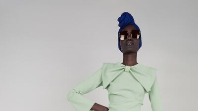 Roland Mouret showed his dressmaking skills with a bow origamied from folds of cloth