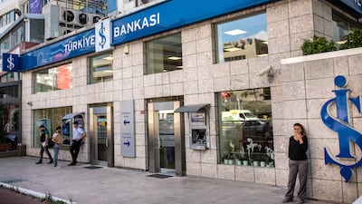 A branch of Türkiye Is Bankasi, also known as Isbank, in the financial district of Istanbul. Bloomberg