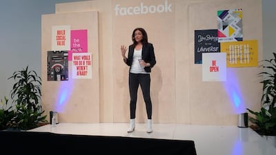 Sheryl Sandberg speaks during Facebook's International Media Day at Menlo Park in the San Francisco Bay Area of California. The National / Nyree McFarlane