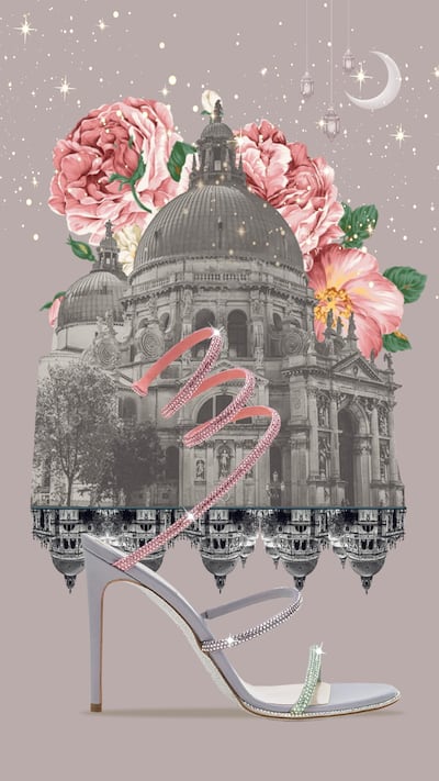 Sumayyah Al Suwaidi's depiction of Rene Caovilla's Cleo shoe. Courtesy Rene Caovilla