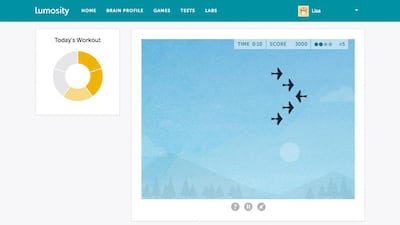 Screen grab of Lumosity, a brain-training app created by Kunal Sarkar.