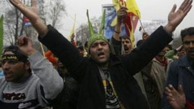 In Indian Kashmir, protesters burned Israeli flags and chanted anti-Israel and anti-US slogans.