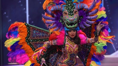 Miss Mexico Andrea Meza appears onstage at the Miss Universe 2020 National Costume Show at Seminole Hard Rock Hotel & Casino on May 13, 2021 in Hollywood, Florida. AFP