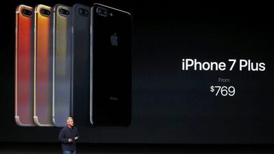 Phil Schiller, senior vice president of Worldwide Marketing at Apple, discusses the iPhone 7. Beck Diefenbach / Reuters