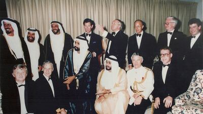 Heard at a reception at the British embassy in the UAE for the visit of Prince Charles in the 1980s. Photo: David Heard / Frauke Heard-Bey