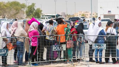 Amnesty seekers at the Al Shahama immigration centre in Abu Dhabi. Reem Mohammed / The National