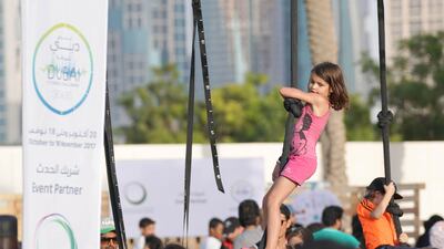 A young participant in the Dubai Fitness Challenge. Wam