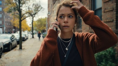 Tatiana Maslany anchors the series as Paula Saunders, whose life is plunged into chaos by an online romance scam. Photo: Apple TV