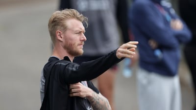 Denmark's Simon Kjaer during a training session. Reuters