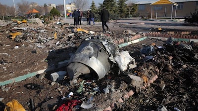 Debris from the Ukraine International Airlines Flight 752 that was shot down by Iranian missiles shortly after taking off from Tehran's main airport on January 8, 2020. AFP