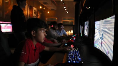 Young gamers play at the Alt Gaming Lounge. Pawan Singh / The National