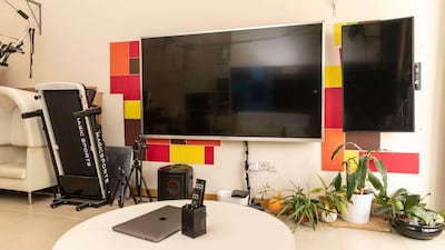 Mr Delante's living room. He mostly works from home.