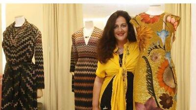 Dubai, United Arab Emirates - May 14, 2012. Angela Missoni with some of her bright and colourful collections at Boutique 1. Jeffrey E Biteng / The National