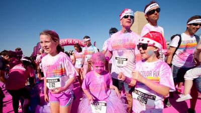 The Color Run is a 5k fun run that takes place in various cities around the world. Clint McLean for The National