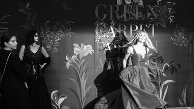 Model and singer Michelle Hunziker attends the Green Carpet Fashion Awards during Milan Fashion Week spring / summer 2020. Getty Images