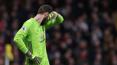 Manchester United's David de Gea reacts. Reuters