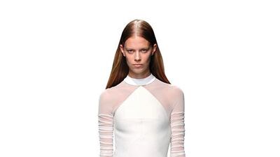 Balenciaga's spring/summer 2015 collection at Paris Fashion Week. PixelFormula / Sipa / Rex