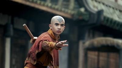Avatar: The Last Airbender. Gordan Cormier as Aang in season 2 of Avatar: The Last Airbender. Cr. Katie Yu/Netflix © 2025