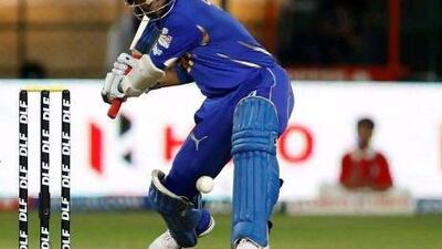 Ajinkya Rahane hit left-arm seamer Aravind Sreesanth for six fours in an over.