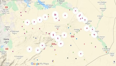 Map of locatable ISIS attacks (highlighted dots) in August. Counter Extremism Project
